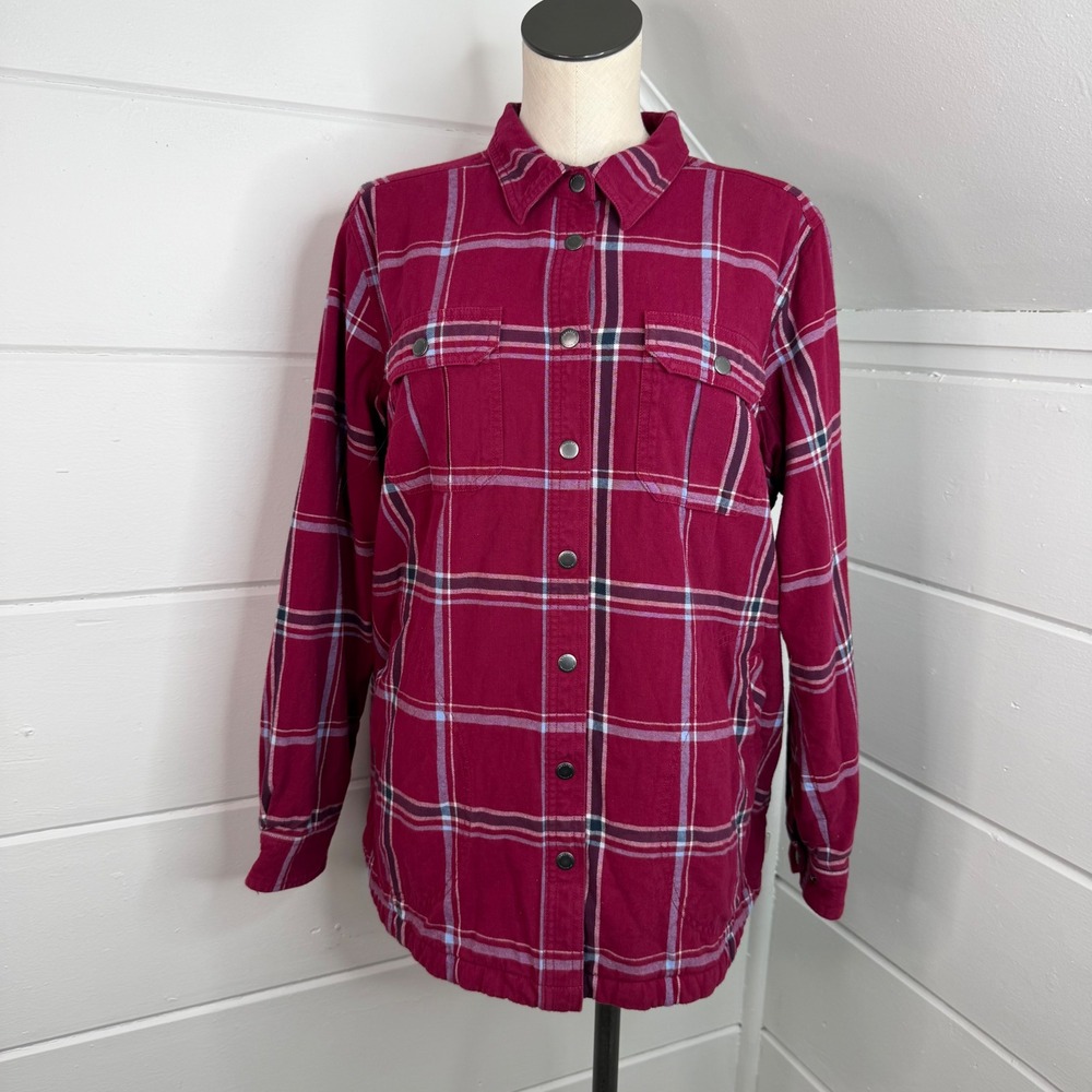 Duluth Trading Co. XL Womens Free Swingin Lined Flannel Shirt Jacket‎